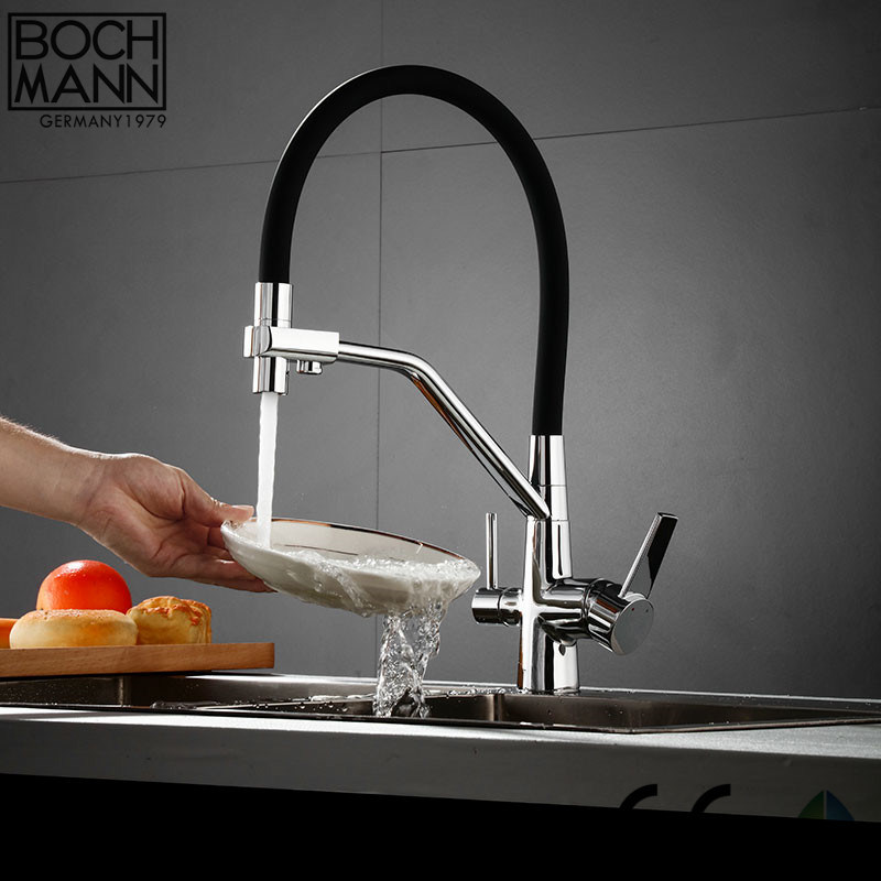 White Black Color Chrome Plated Brass Purified Water Function Sink Faucet