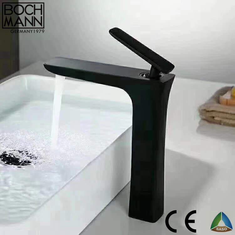 Bath Accessory Brass Chrome Matt Black White Color Long Basin Water Faucet