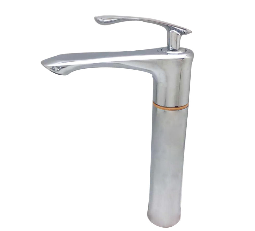 Square Shape High Top Counter Basin Water Mixer Faucet in Zinc Material