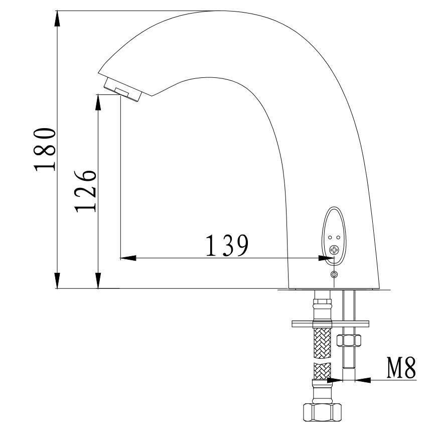 Automatical Inductive Sensor Faucet with Handle for Hot and Cold Water