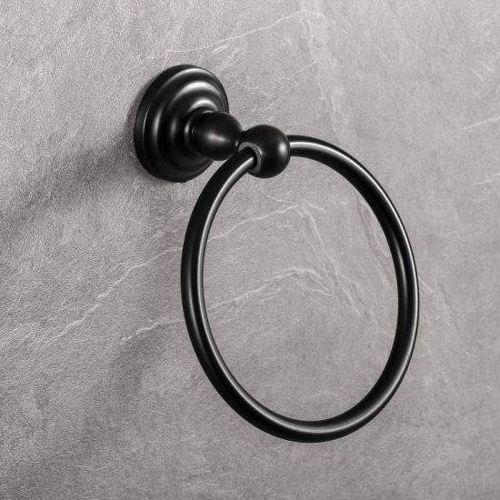 American Style Black Color Bathroom Metal 5 PCS Set Robe Hook