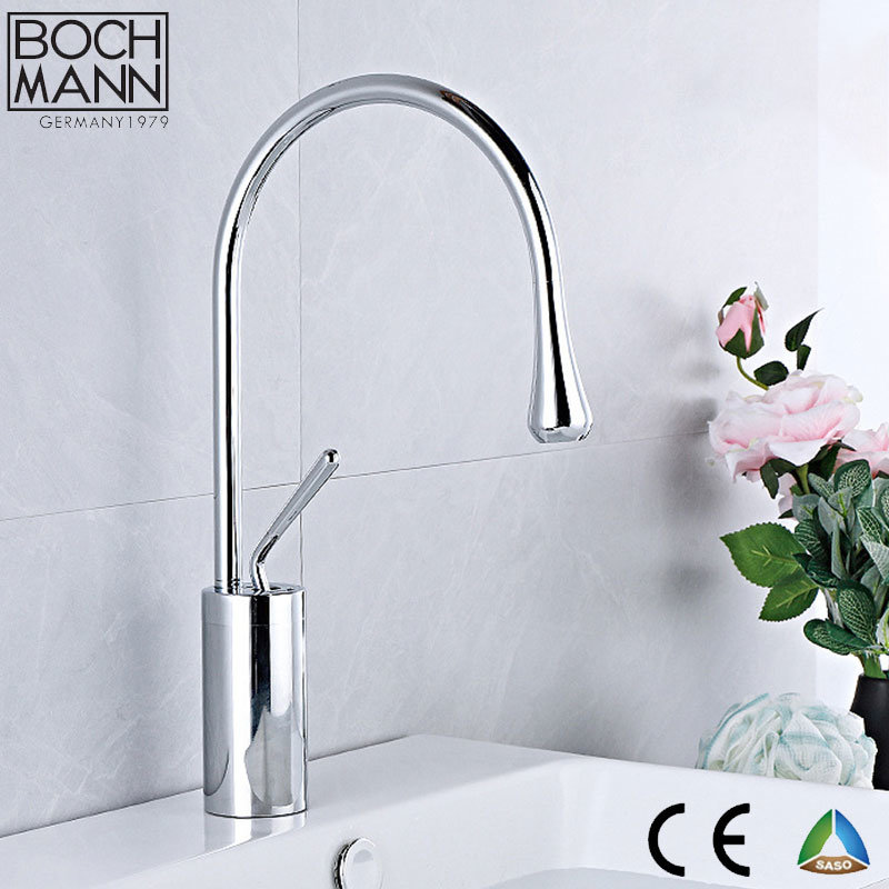 Hot Simple European Water Drop Shape Brass Basin Water Faucet for Hotel Apartment Villa