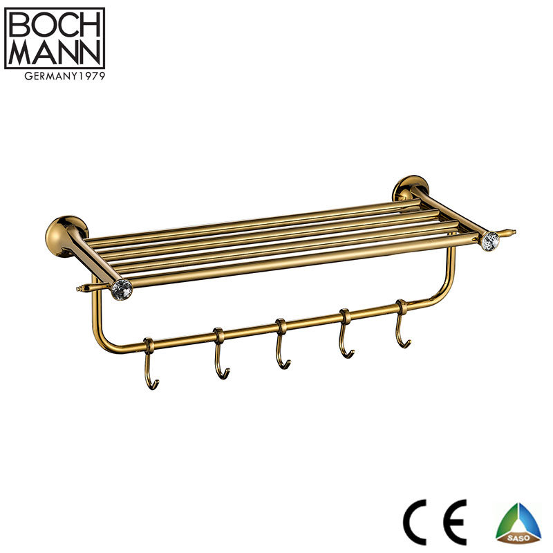 Luxury Design Golden Wall Mounted Zinc Bathroom Towel Ring for Middle East Market