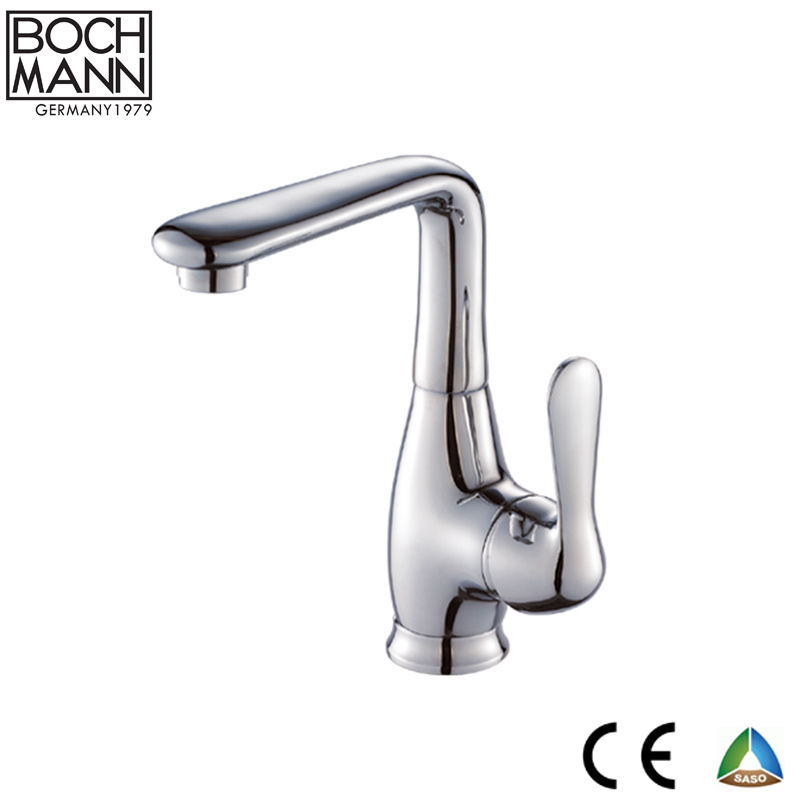 Matt Black Color Morden Design Swivel Handle Brass Bathroom Water Mixer