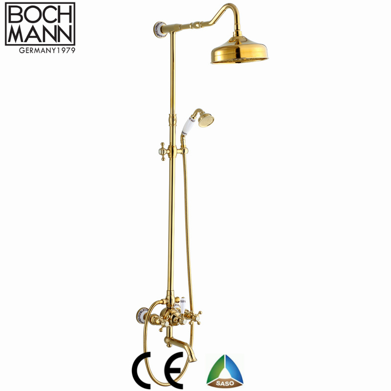 High Quality Golden Rose Golden Bathroom Accessory Shower Set Faucet