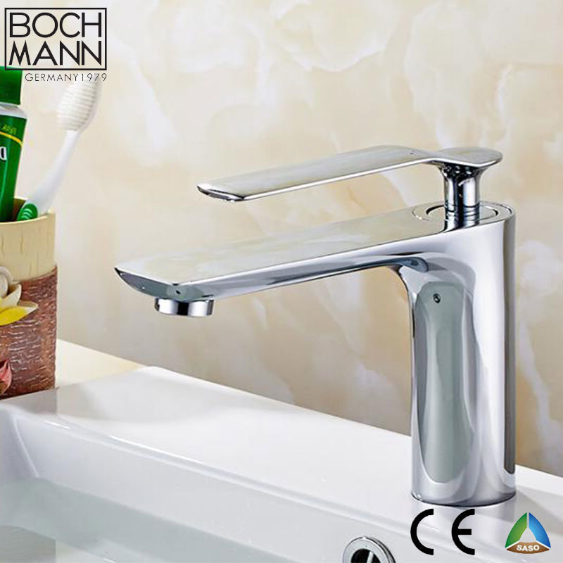 Chrome Plated Brass Round Body Sanitary Ware Bathroom Basin Tap