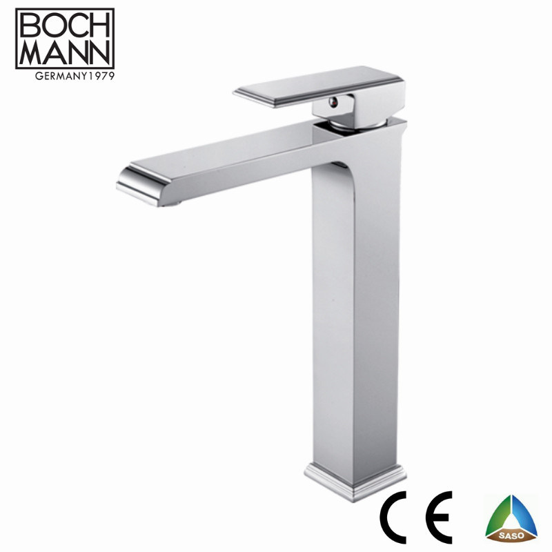 Sanitary Ware Heavy Weight Brass Square Top Counter Basin High Mixer Ce Saber Saso