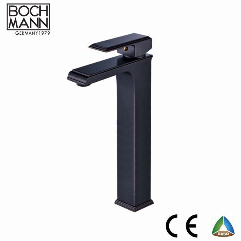 Matt Black Orb Chrome Plated Longer Brass Faucet for Bathroom