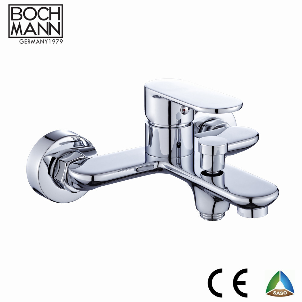 Classical Morden Simple Round End Brass Chrome Wall Shower Bath Water Tap