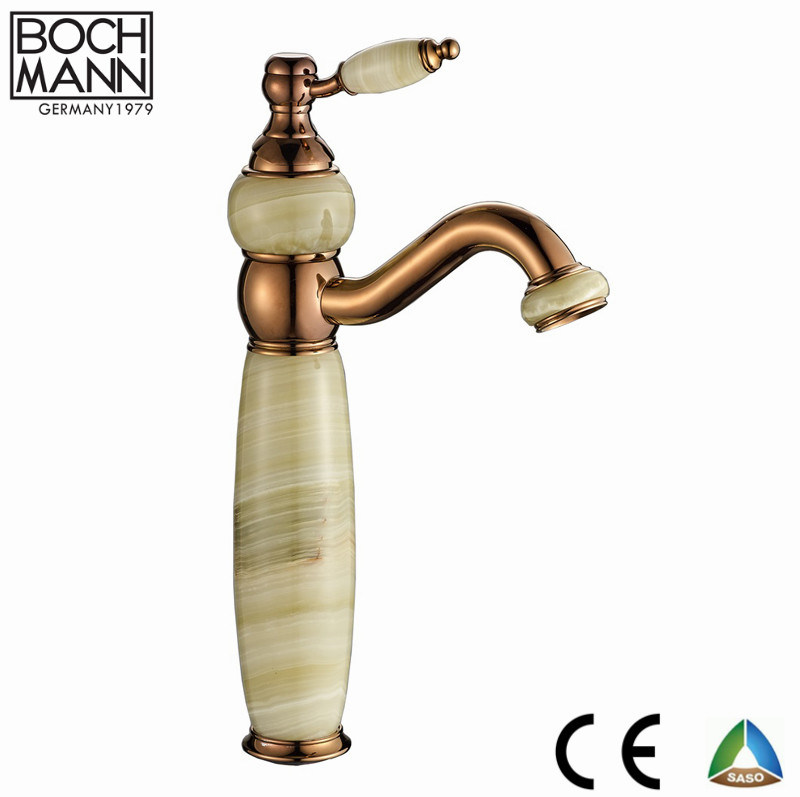 Traditional Design Colorful Brass Marble Stone Bathroom Basin Water Mixer