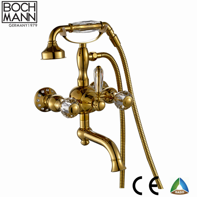 China Wenzhou Kaiping Distributor of Full Brass Luxury Rain Shower Set Faucet with Crystal