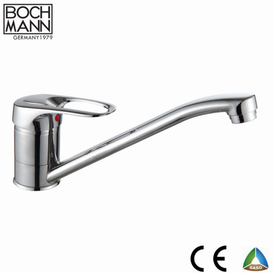 Europe Simple Chrome Sink Water Faucet with Pull out Spray Head