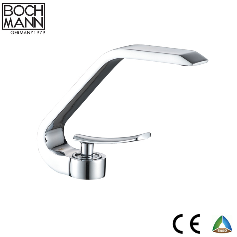 Art Design C Shape Gold Rose Gold Chrome Wash Basin Faucet