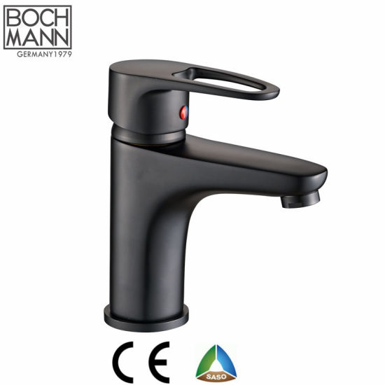 Matt Black Color Morden Brass Bathroom Fittings Basin Water Tap Mixer