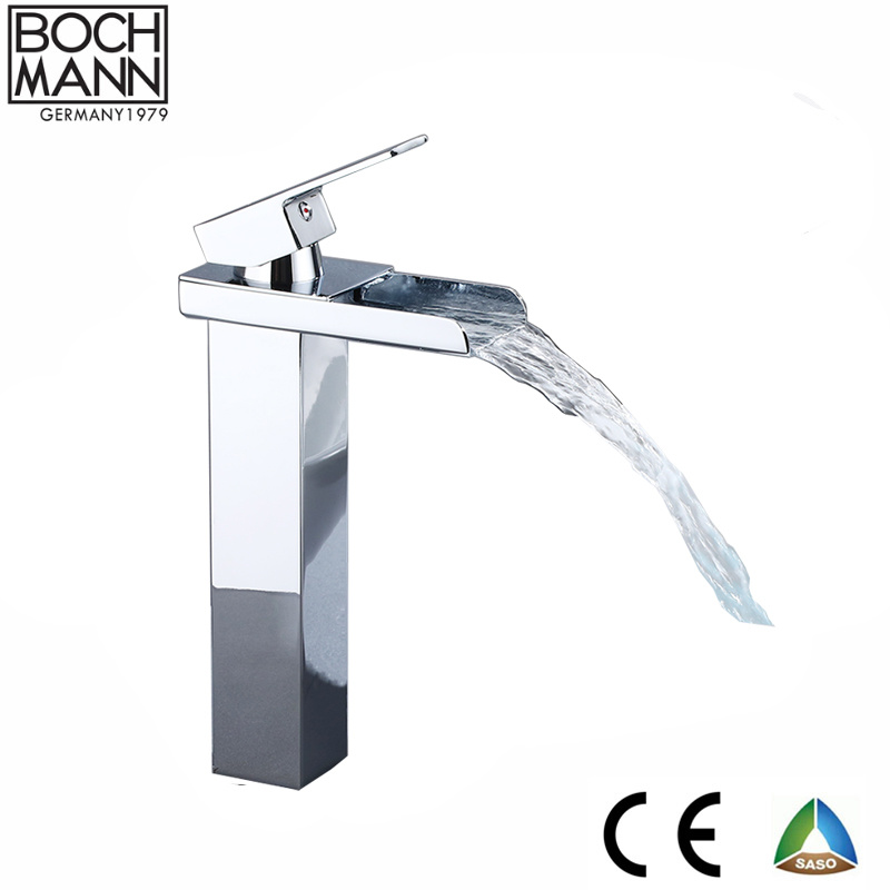 High Waterfall Faucet and Brass Body Sanitary Ware Bathroom Faucet