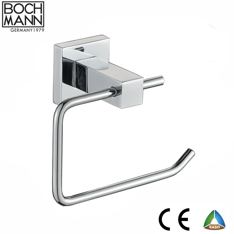 Chrome Towel Ring and Zinc Square Bathroom Accessories