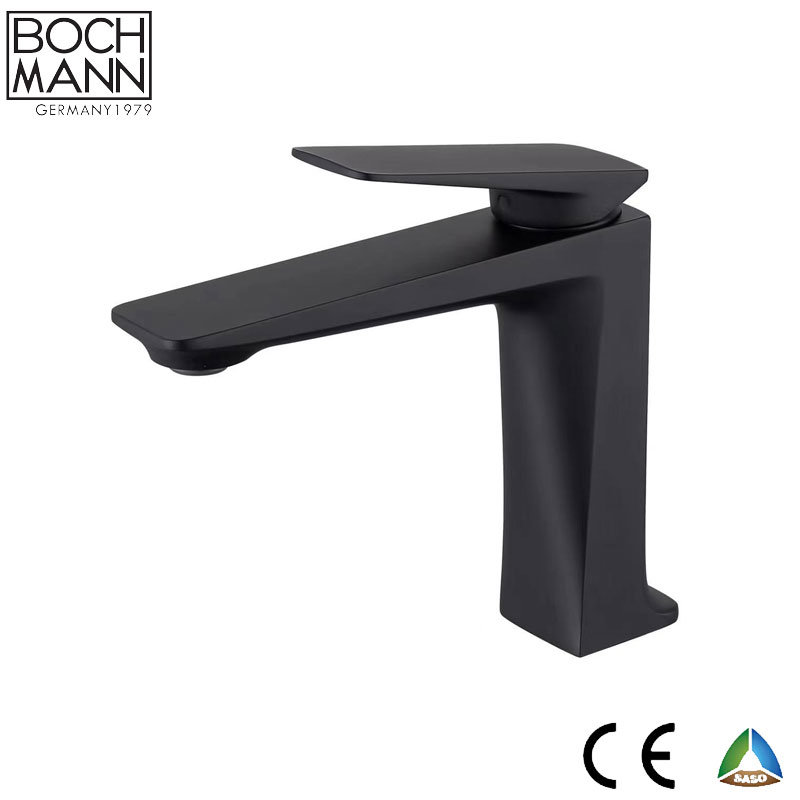 Matt Black Color Copper Metal Water Faucet for Bathroom Washing Hand Basin