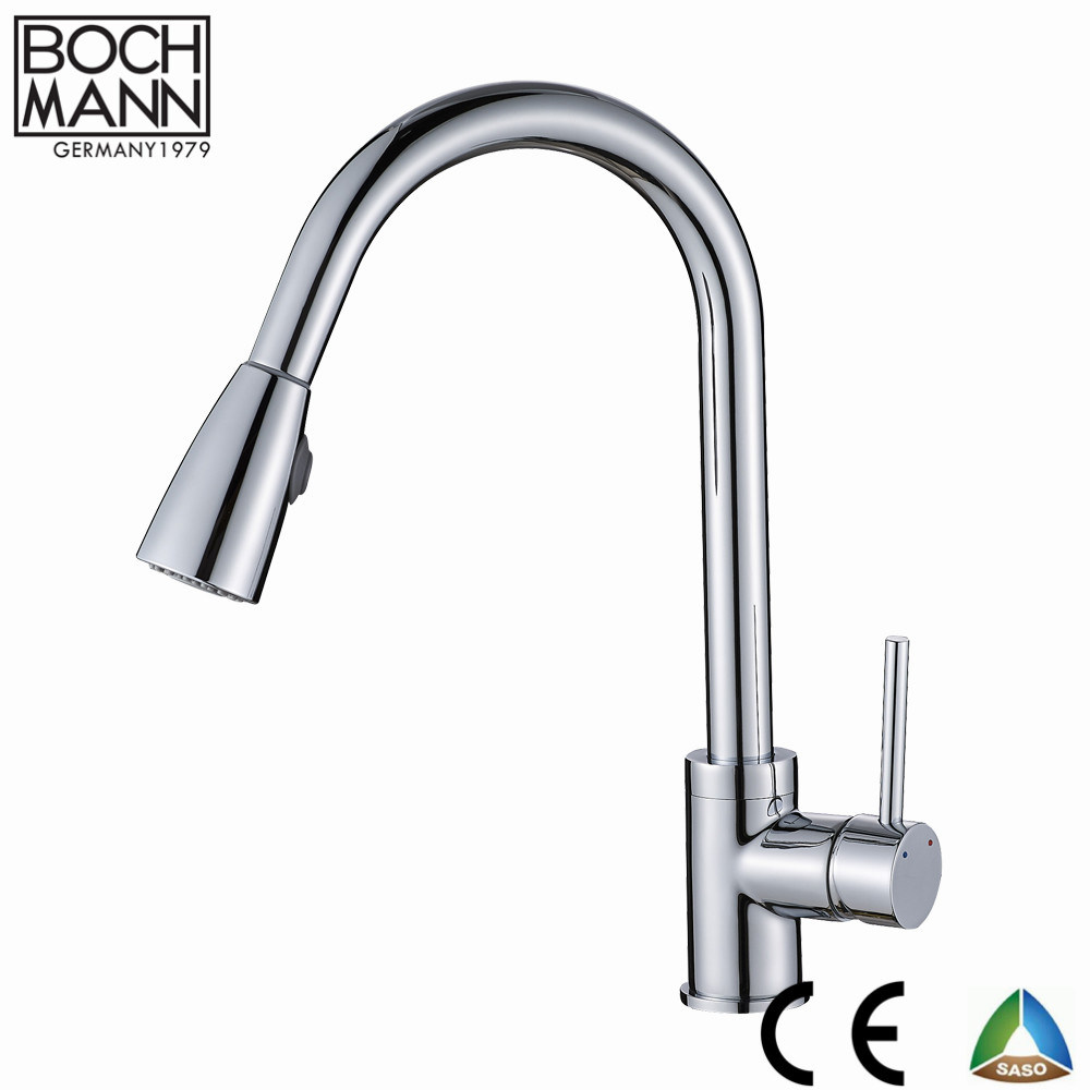 Black Color Brass Kitchen Sink Faucet with Pull out Sprayer