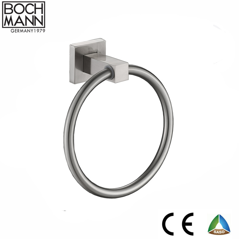 Brush Color Towel Ring and Zinc Square Bathroom Accessories