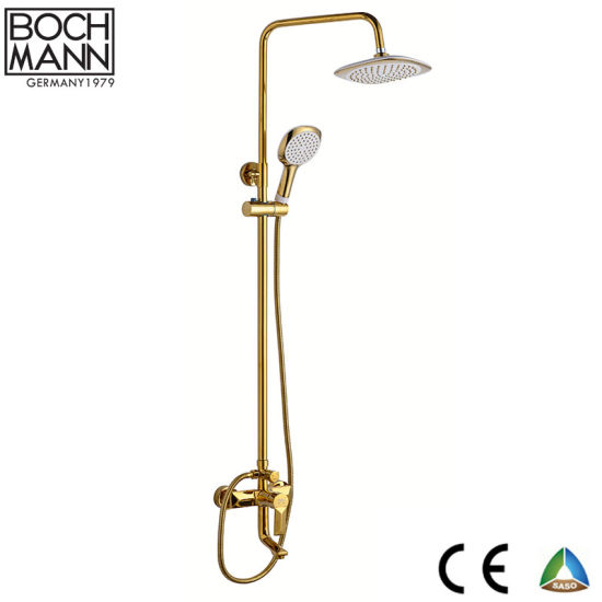 Saso Saber Wall Mounted Gold Rose Gold Brass Body Shower Faucet Set