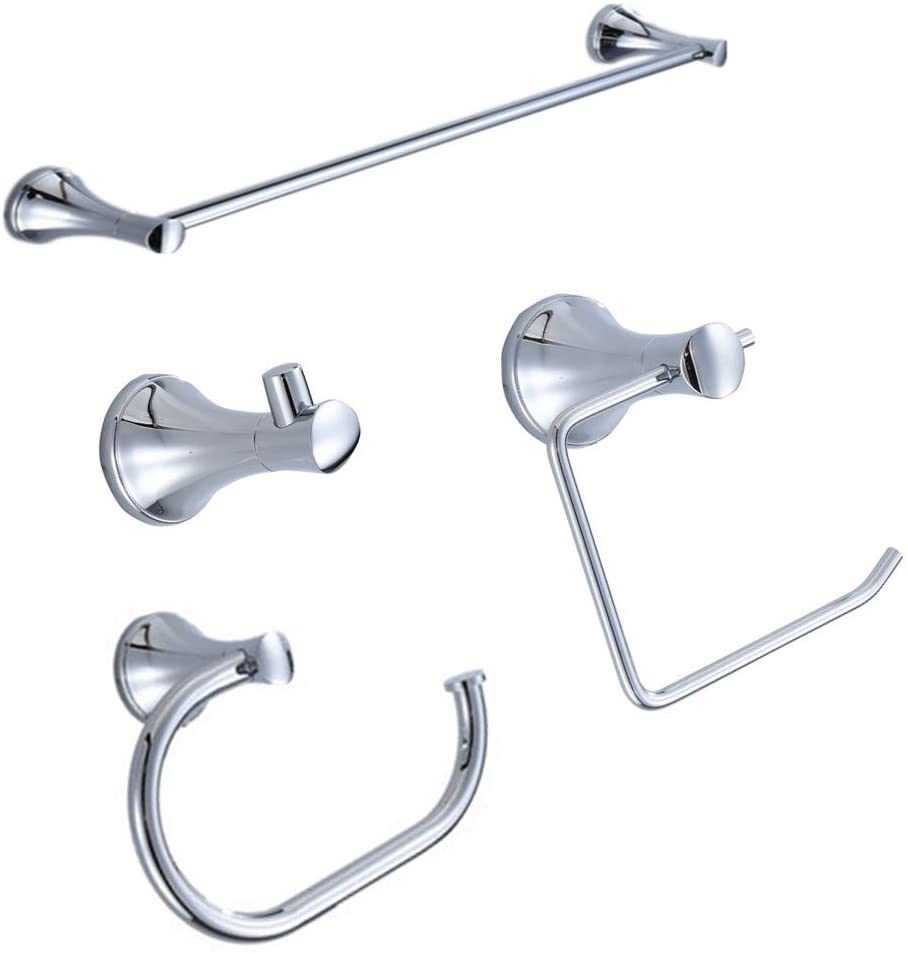 Washing Room Hardware 5 PCS Set Towel Bar, Tissue Holder, Robe Hook, Towel Ring