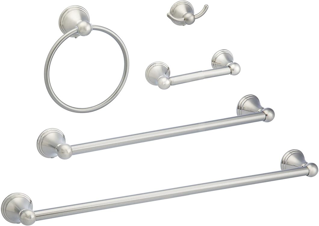 Nickel Brushed Bathroom Hardware 5 PCS Set Towel Ring