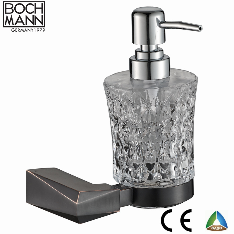 Wall Mounted Metal Toilet Brush Holder Set with Glass Cup and Brush