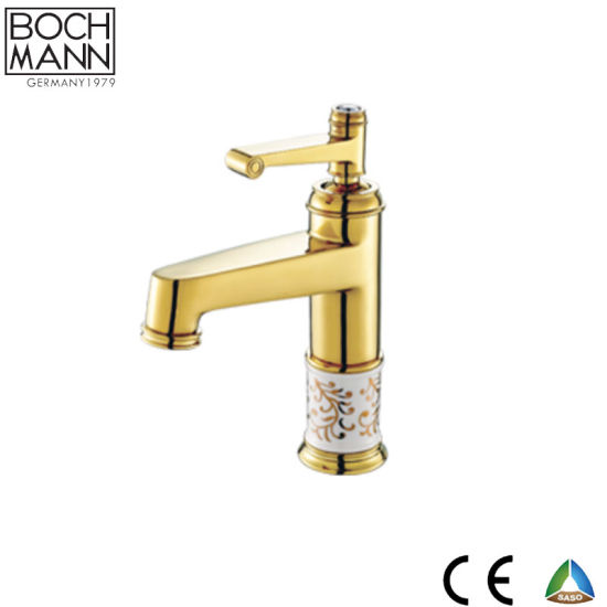 Classical Middle East Chrome Plated Gold Rose Gold Short or Long Basin Faucet with Ceramic