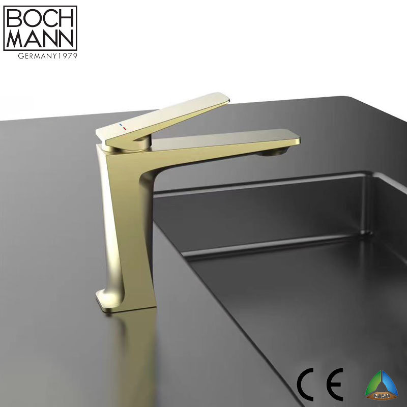 Titannium Golden Color Copper High Counter Basin Water Mixer