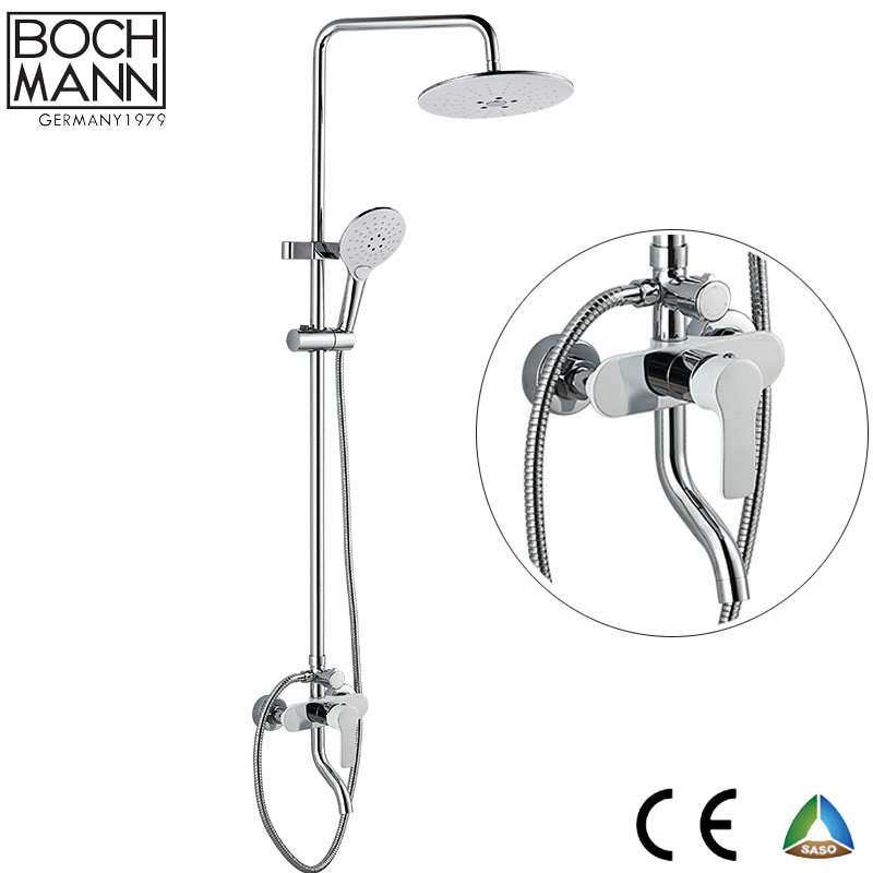 Simple Morden Design Brass White and Chrome Color Body Rain Shower Faucet