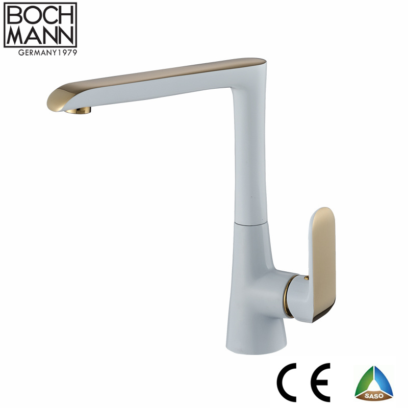 Hot Selling European Morden Style Chrome and White Color Brass Kitchen Sink Mixer