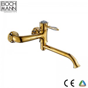 Titannium gold color brass basin mixer luxury faucet for sanitary ware