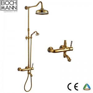 Luxury Traditional  golden color rain shower set faucet