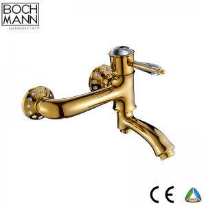 Titannium gold color luxury design brass water mixer